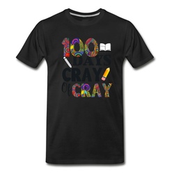 Men's 100 Days Of Cray Cray Colorful 100 Days Of School T-Shirt - Black