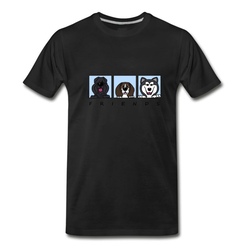 Men's 3 best friends: Bouvier, Beagle, Alaskan Malamute T-Shirt - Black