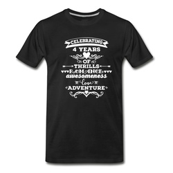 Men's 4th Anniversary Gift Cute T-Shirt - Black