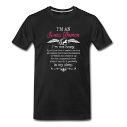 Men's Aries Woman Not Bossy Awesome Zodiac Gift Tshirt T-Shirt - Black