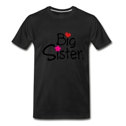 Men's big sister tyo with heart T-Shirt - Black