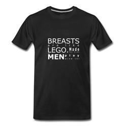 Men's Breasts are like LEGO T-Shirt - Black