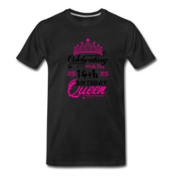 Men's Celebrating With the 14th Birthday Queen T-Shirt - Black
