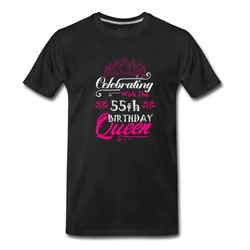 Men's Celebrating With The 55th Birthday Queen T-Shirt - Black
