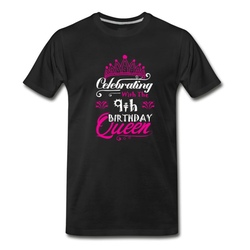 Men's Celebrating With the 9th Birthday Queen T-Shirt - Black