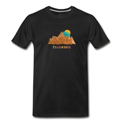 Men's Colorado Mountains T Shirt - Low Poly Retro Abstract peaks Art T-Shirt - Black