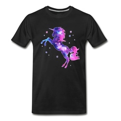 Men's Cosmic unicorn, galaxy, space, universe, horse T-Shirt - Black
