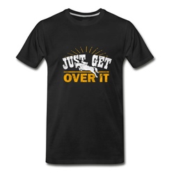 Men's Distressed - just get over it T-Shirt - Black
