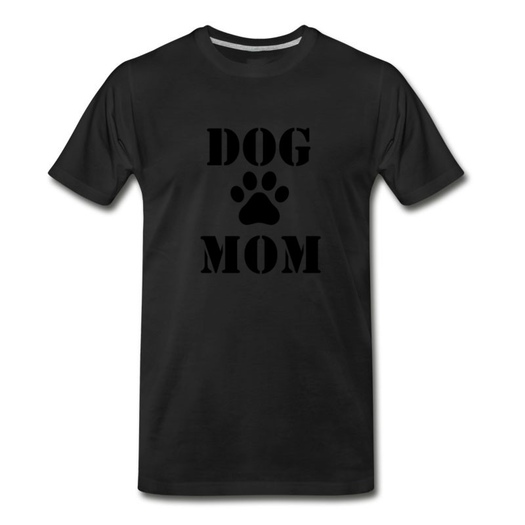 Men's Dog Mom Design T-Shirt - Black