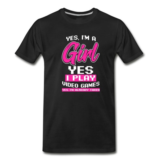 Men's gamer girl saying T-Shirt - Black