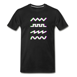 Men's Glitch Synthesizer Audio Waveforms T-Shirt - Black