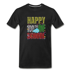 Men's Happy 100th Day of School T-shirt 100 Day Teacher T-Shirt - Black