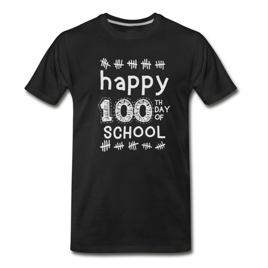 Men's Happy100th School T-Shirt - Black