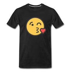 Men's Heart Kiss Cute Valentines Gift Idea T-Shirt - Black