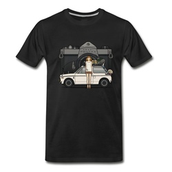 Men's Honda N600 Rally Kei Car With Asahi Pentax Girl T-Shirt - Black