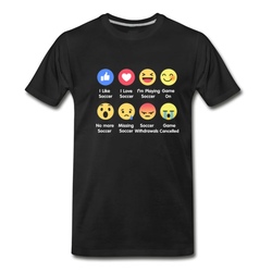 Men's I Love Soccer Emotion Shirt T-Shirt - Black