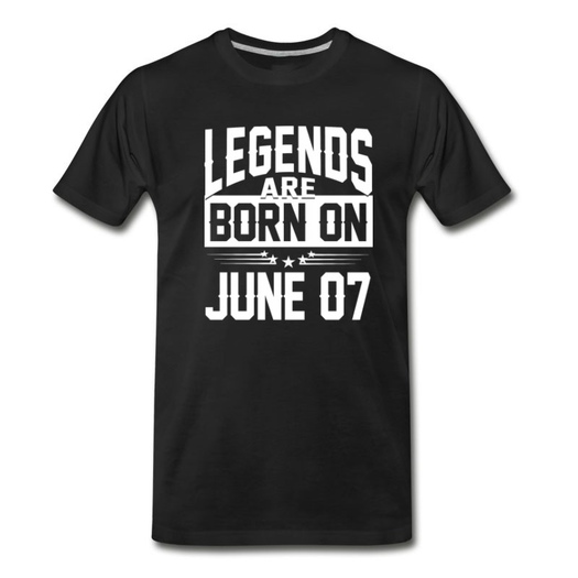 Men's Legends are born on JUNE 07 T-Shirt - Black