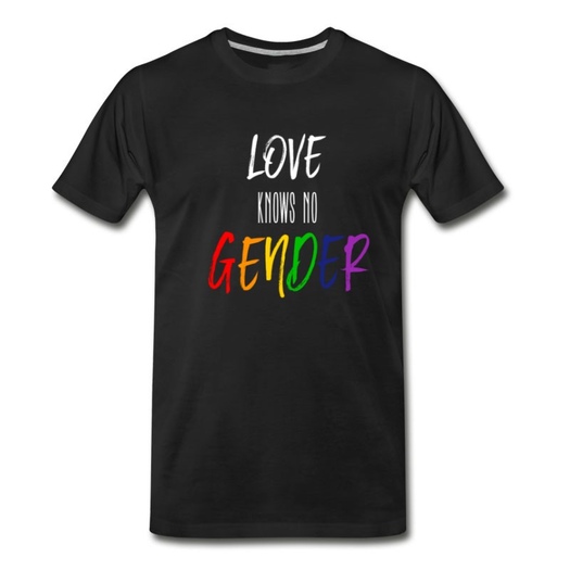 Men's Love knows no GENDER LGBT Gay Pride T-Shirt - Black