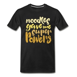 Men's Noodles Gave Me superpowers! World Pasta Day Shirt T-Shirt - Black