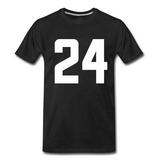 Men's Number 24 T-Shirt - Black