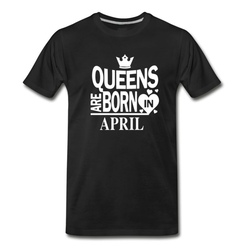 Men's Queens April Birthday Gift T-Shirt - Black