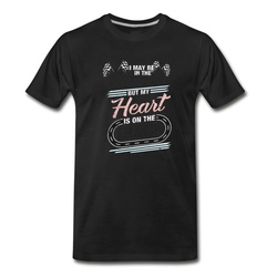 Men's Racing Heart on Track Quarter Midget Dirt Asphalt GREY PINK GRBL T-Shirt - Black