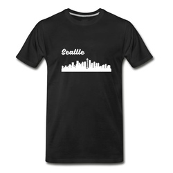 Men's Seattle WA Skyline T-Shirt - Black