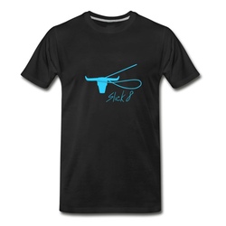 Men's Slick 8, blue logo T-Shirt - Black