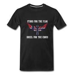 Men's Stand for the flag Norway kneel for the cross T-Shirt - Black