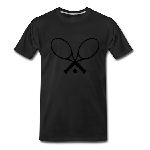 Men's tennis racket crossed TShirt Black Fans Tshirt Online