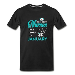 Men's The Best Nurses Are Born In January t-shirt T-Shirt - Black