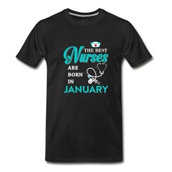 Men's The Best Nurses Are Born In January t-shirt T-Shirt - Black