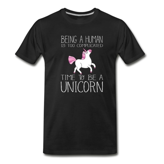 Men's Time To Be A Unicorn T-Shirt - Black