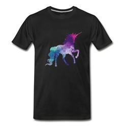 Men's Unicorn Horse Myth Glitter Sparkle Glittering Gift T-Shirt - Black