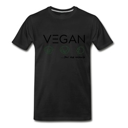 Men's Vegan For Animals (Dark Green Icons) T-Shirt - Black