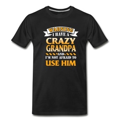 Men's Warning I have a crazy Grandpa T-Shirt - Black