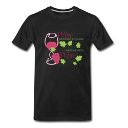 Men's Wine Improves With Age T-Shirt - Black