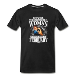 Men's WOMAN BORN IN FEBRUARY TSHIRTS T-Shirt - Black